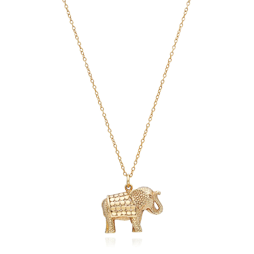 Anna Beck Large Elephant Charm Necklace - Gold