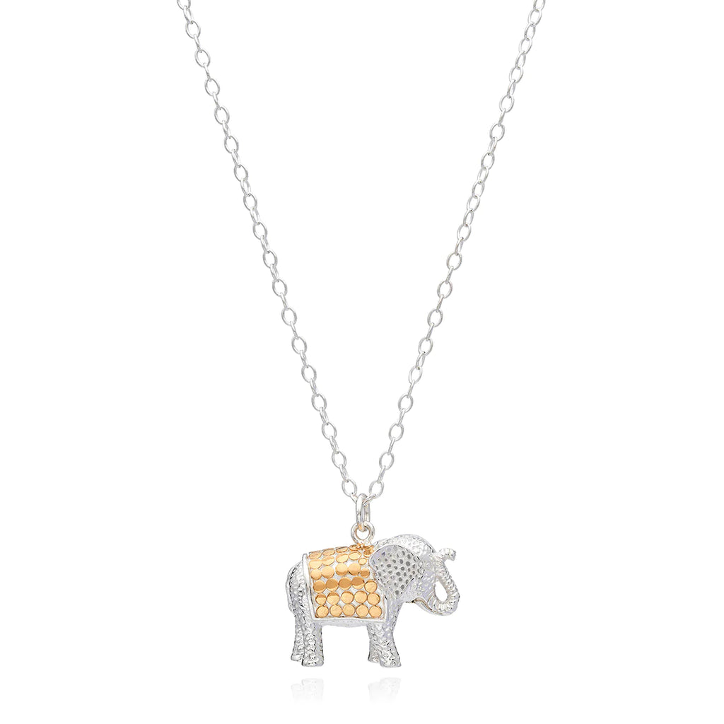 Anna Beck Large Elephant Charm Necklace - Gold & Silver