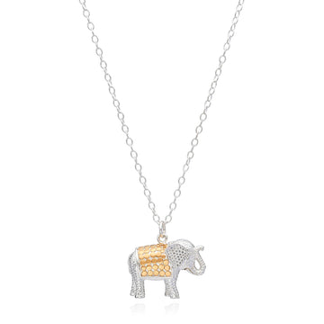 Anna Beck Large Elephant Charm Necklace - Gold & Silver