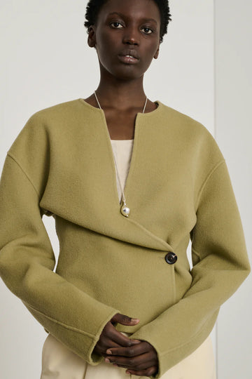 SOEUR Dream wool structured jacket - clay