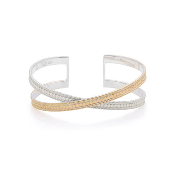 Anna Beck Single Cross Cuff - Gold and Silver