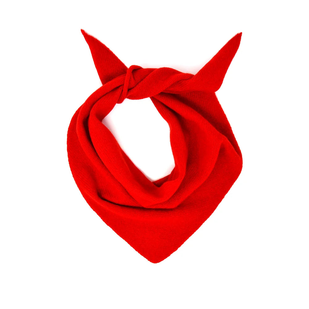 Scarlet Knitwear Lambswool Neckerchief -  Poppy
