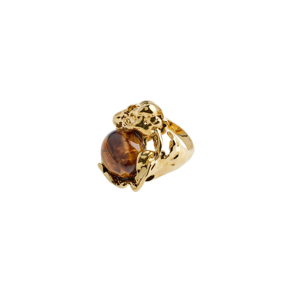 Pilgrim FLOW recycled statement ring gold-plated