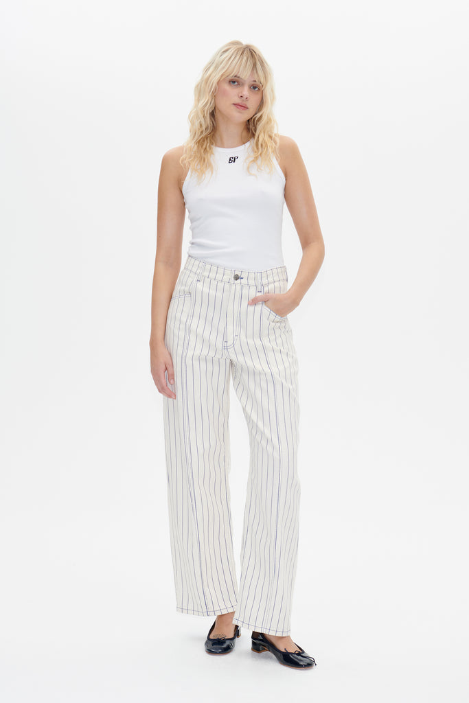 BAUM UND PFERDGARTEN Nara Jeans - White Sand Pinstripe