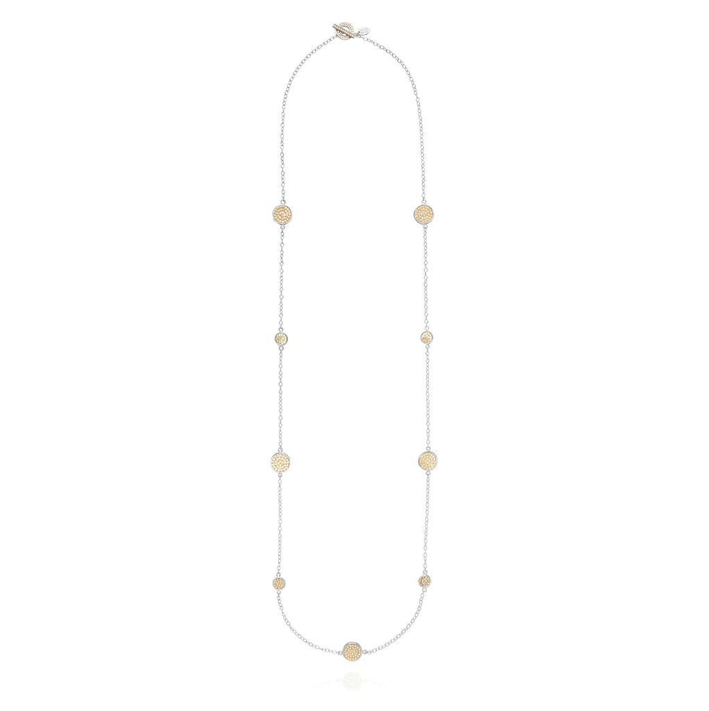 Anna Beck Classic Long Multi-Disc Station Necklace - Gold & Silver