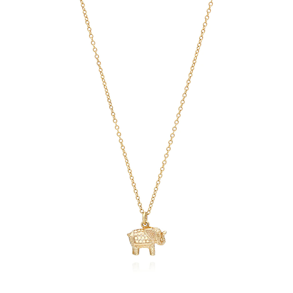 Anna Beck Small Elephant Charm Necklace - Gold