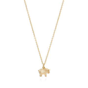 Anna Beck Small Elephant Charm Necklace - Gold