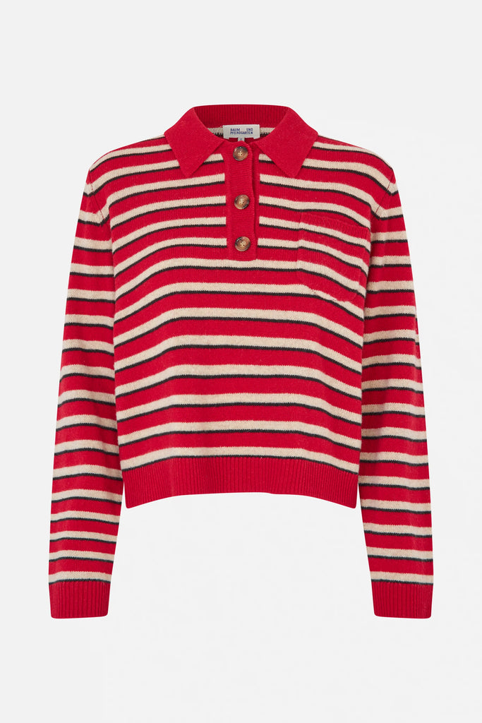 BAUM UND PFERDGARTEN Cori Jumper - Crimson Red Stripe