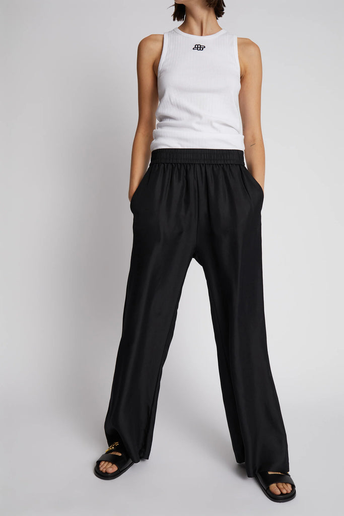 MUNTHE Arum Silk Trousers - Black