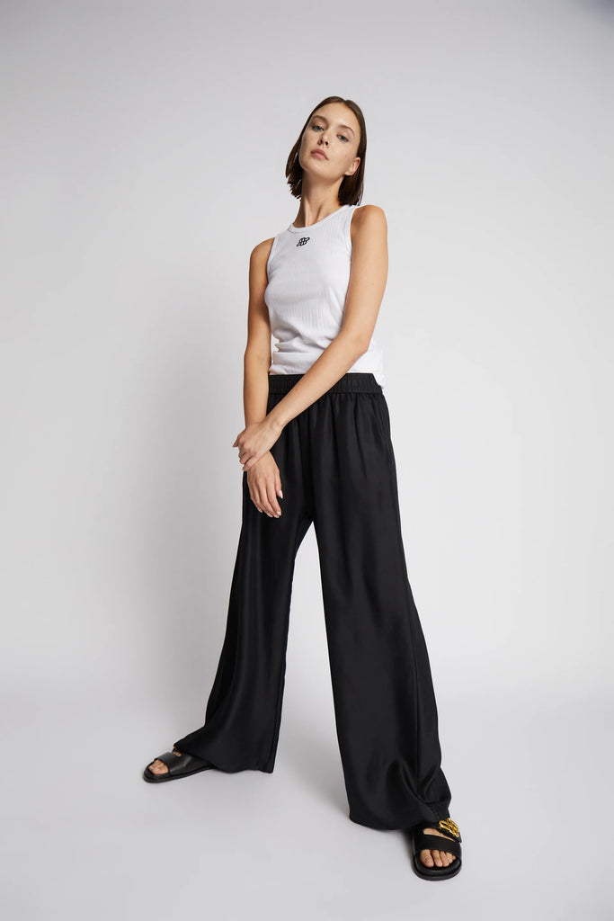 MUNTHE Arum Silk Trousers - Black