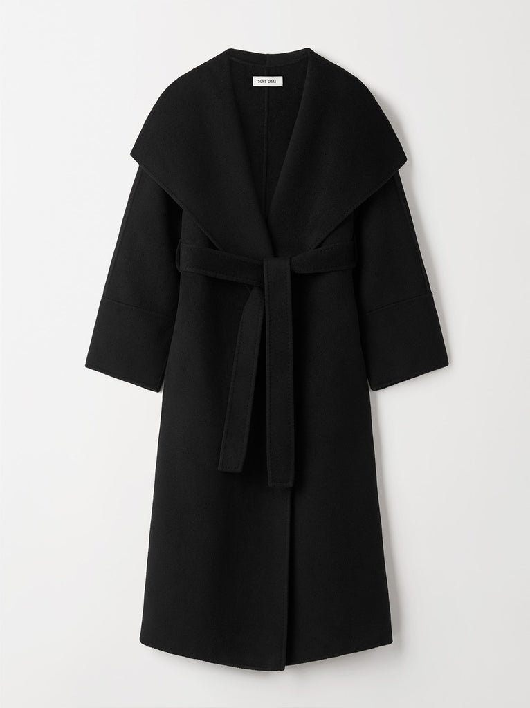 SOFT GOAT Long Coat - Black