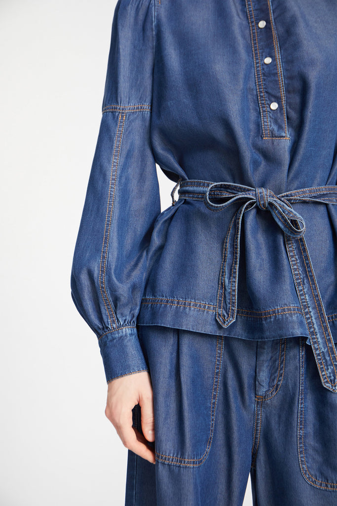 MUNTHE Pikine Top - Denim Indigo