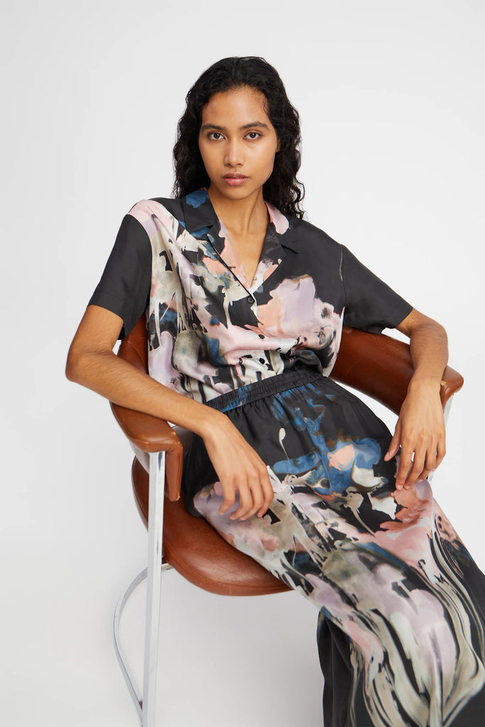 MUNTHE Aruma Silk Skirt - Black