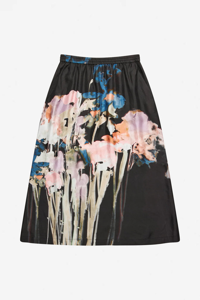 MUNTHE Aruma Silk Skirt - Black