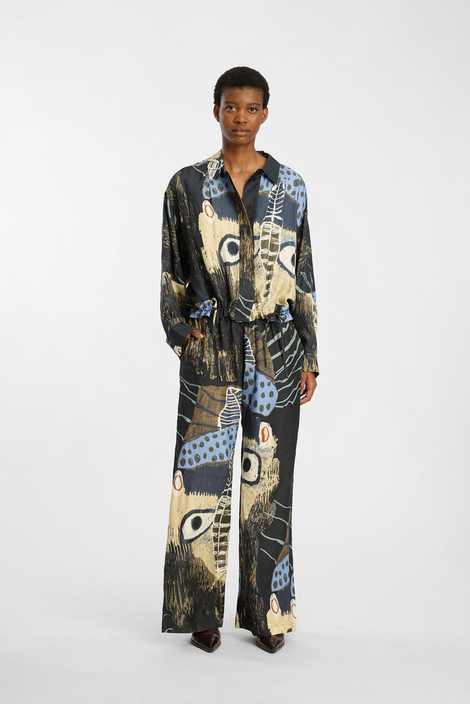 MUNTHE Arum Trousers - Black Print