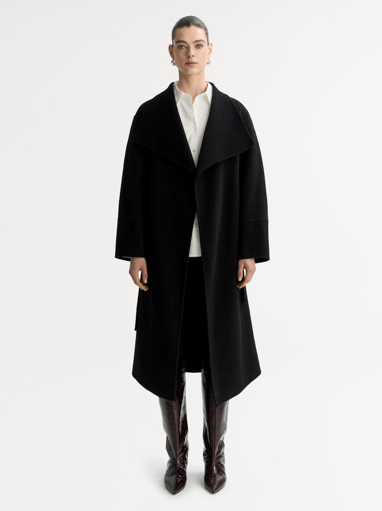 SOFT GOAT Long Coat - Black