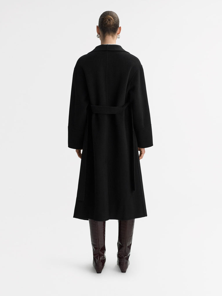 SOFT GOAT Long Coat - Black