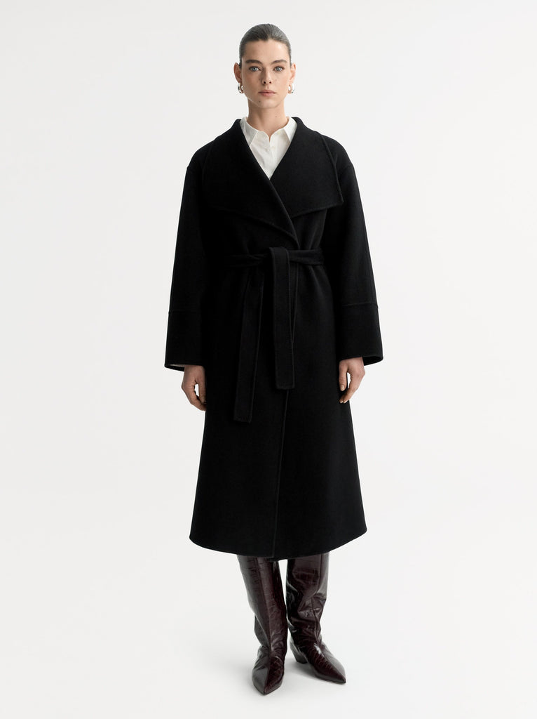 SOFT GOAT Long Coat - Black