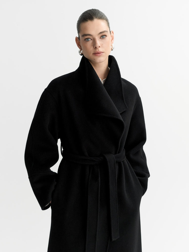 SOFT GOAT Long Coat - Black