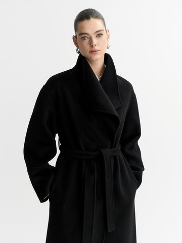 SOFT GOAT Long Coat - Black