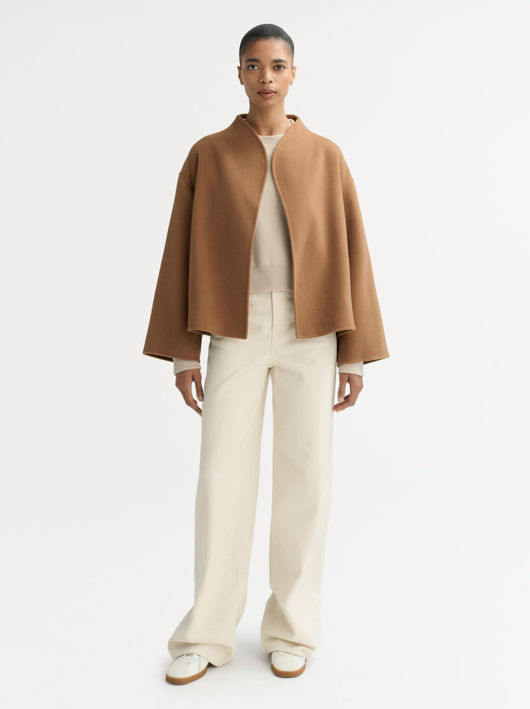 SOFT GOAT Short Jacket - Camel