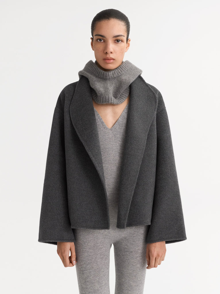 SOFT GOAT Short Jacket - Dark Grey