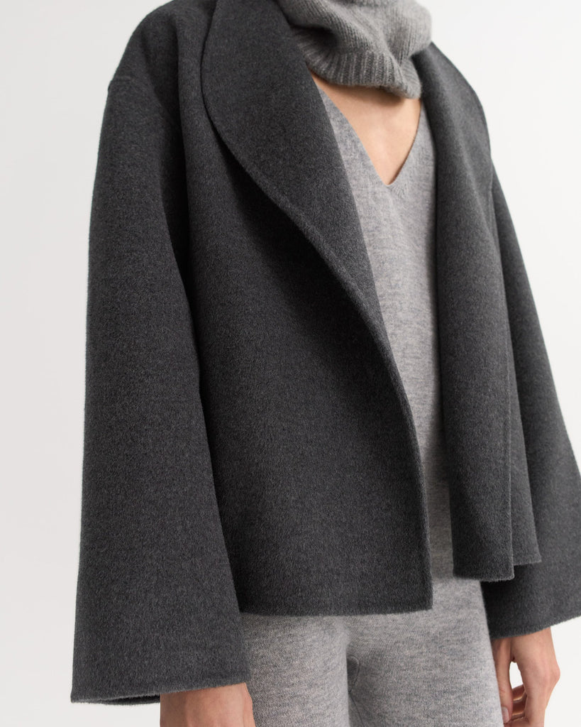 SOFT GOAT Short Jacket - Dark Grey