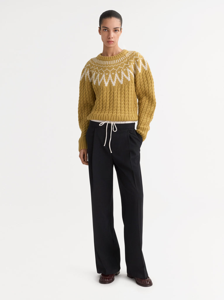 SOFT GOAT Fair Isle Cable Knit - Light Honey
