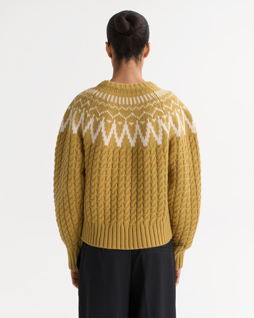 SOFT GOAT Fair Isle Cable Knit - Light Honey