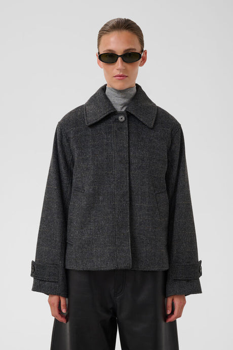 SOAKED - Maka Akeleje Jacket - Grey Melange Check