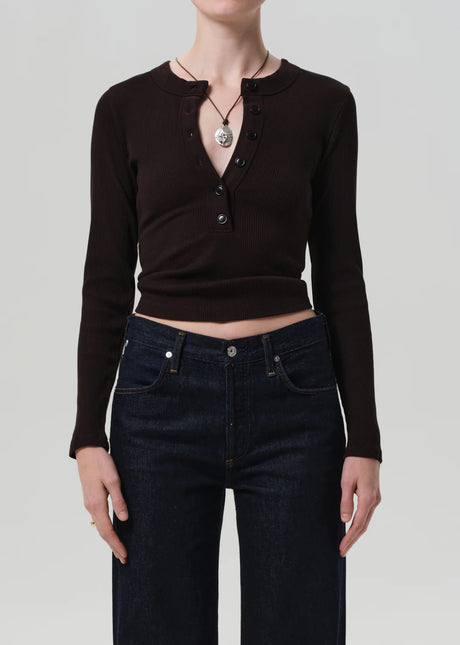Citizens of Humanity Varra Henley - Chocolate