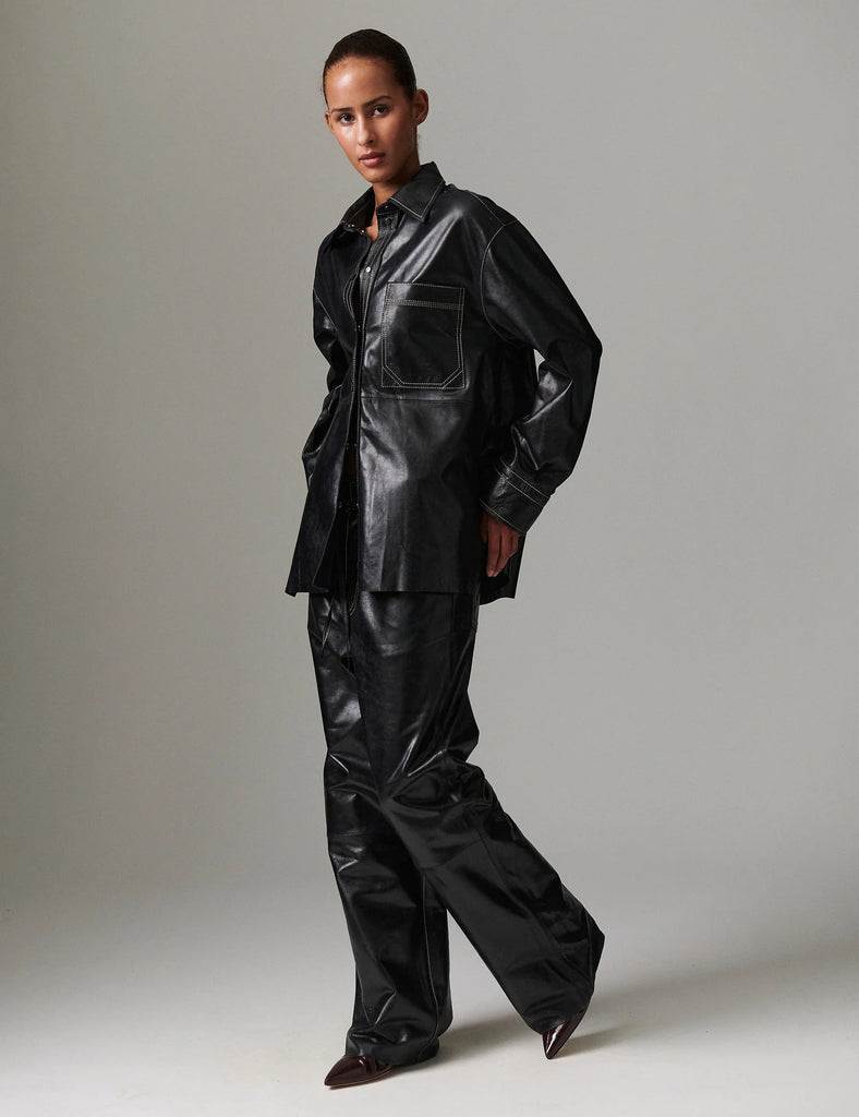 DAY Birger et Mikkelsen Andreas Leather Shirt - Black 