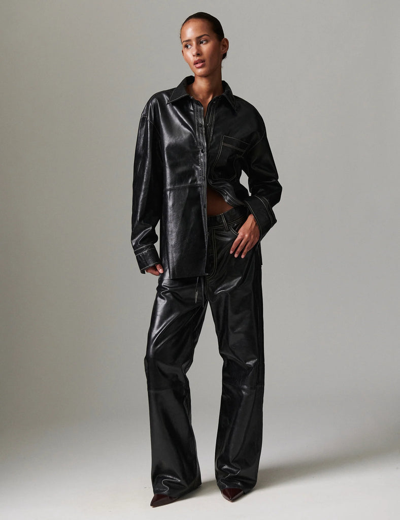 DAY Birger et Mikkelsen Andreas Leather Shirt - Black 