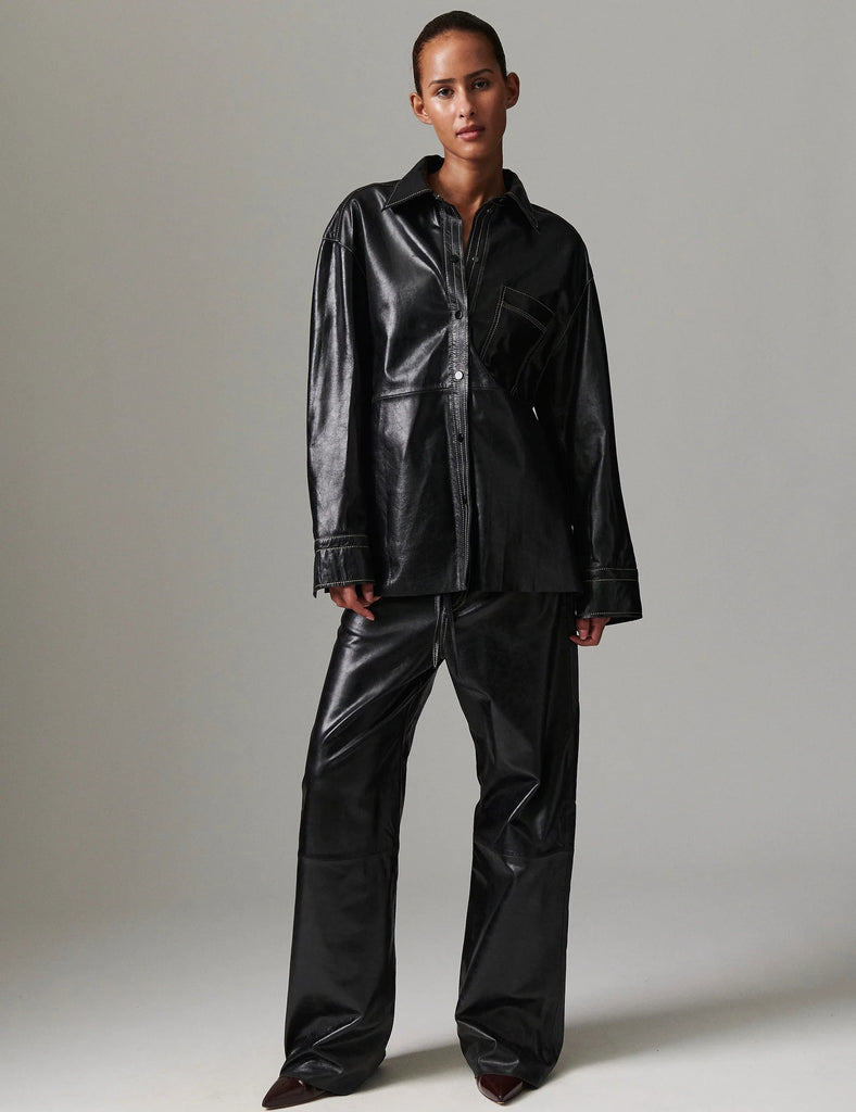DAY Birger et Mikkelsen Andreas Leather Shirt - Black 