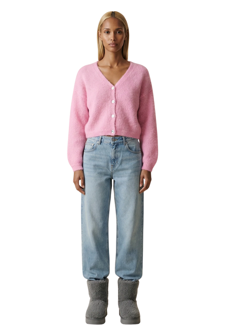 AMERICAN DREAMS Cornelia Cropped Cardigan - Soft Berry