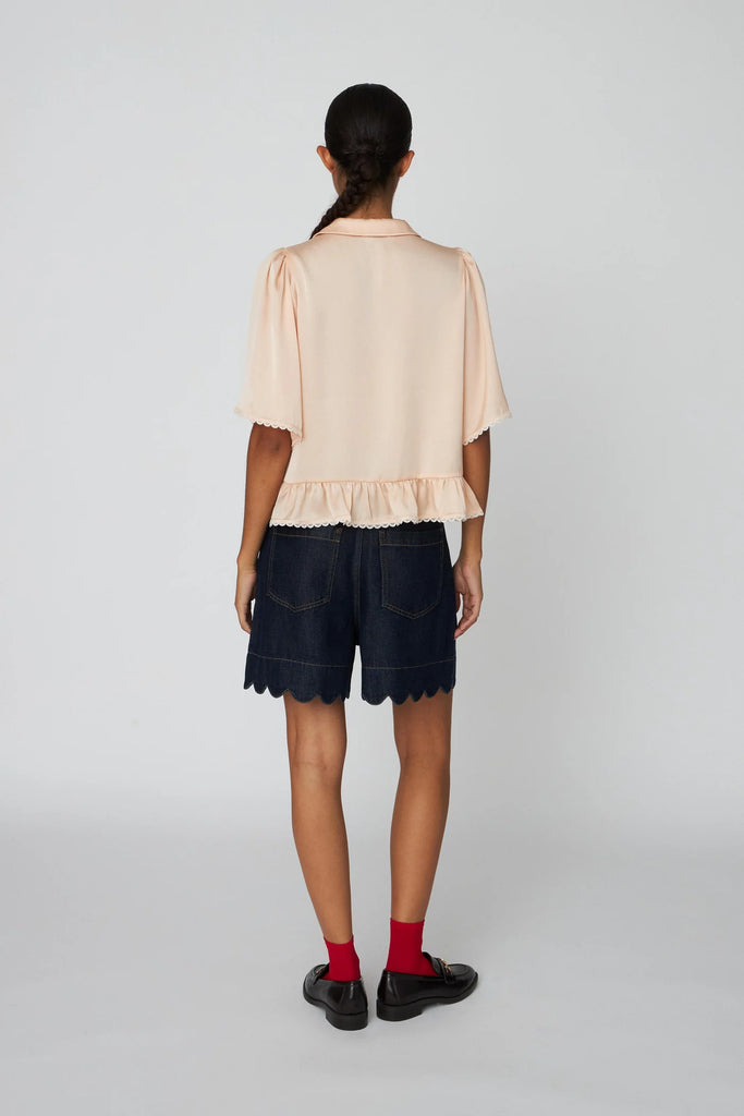STELLA NOVA Delicate Lace Shirt - Pale Pink