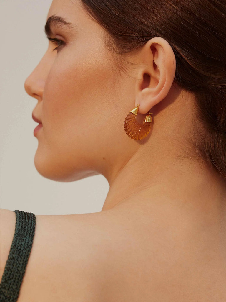 Shyla Ettienne Green Ridged Earrings