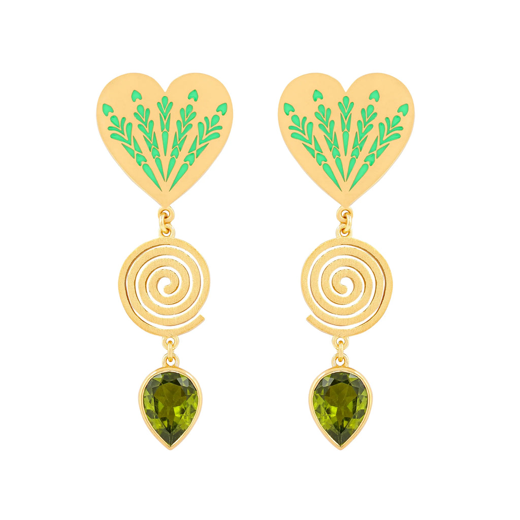 Après Youth I Heart Large Fireworks Earrings - Green