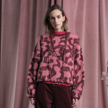 FLOOR - ROUND NECK FLOWER JACQUARD