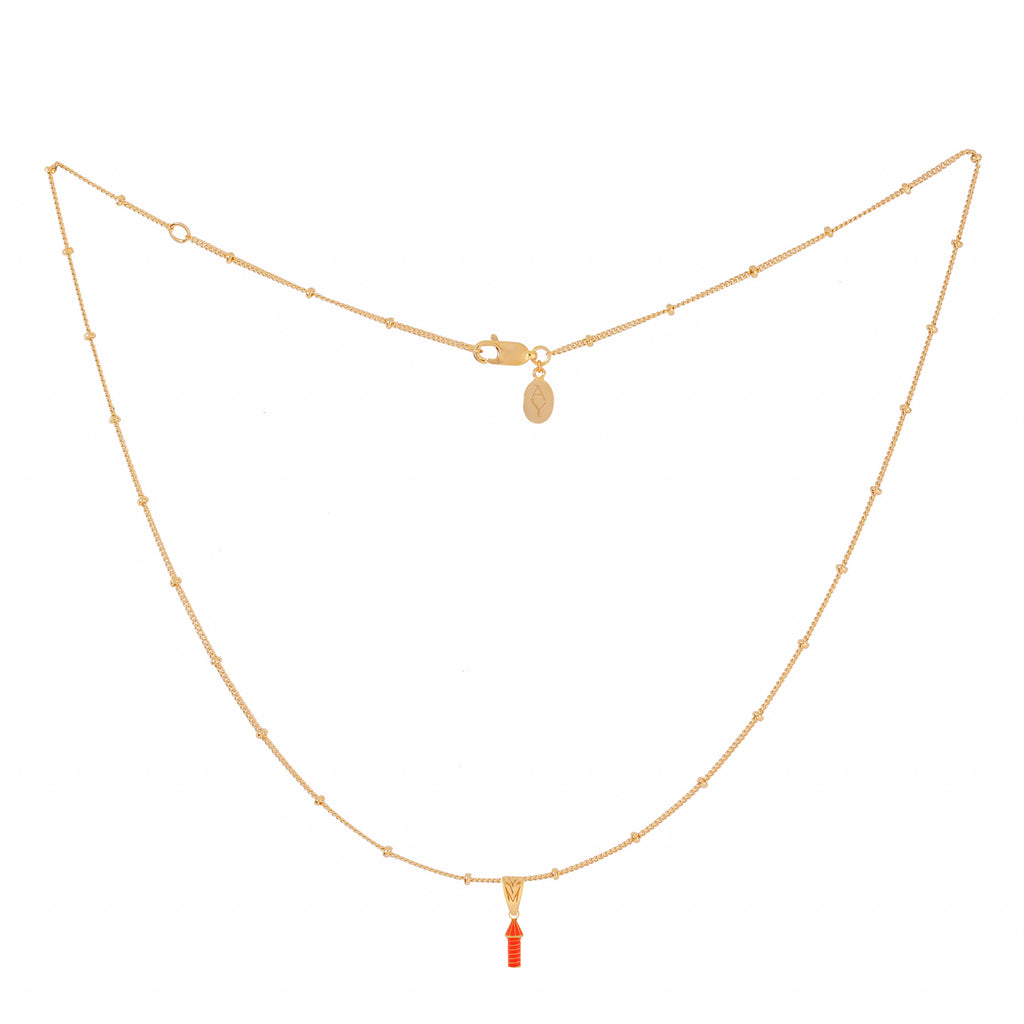 Après Youth Rocket Charm Necklace - Orange