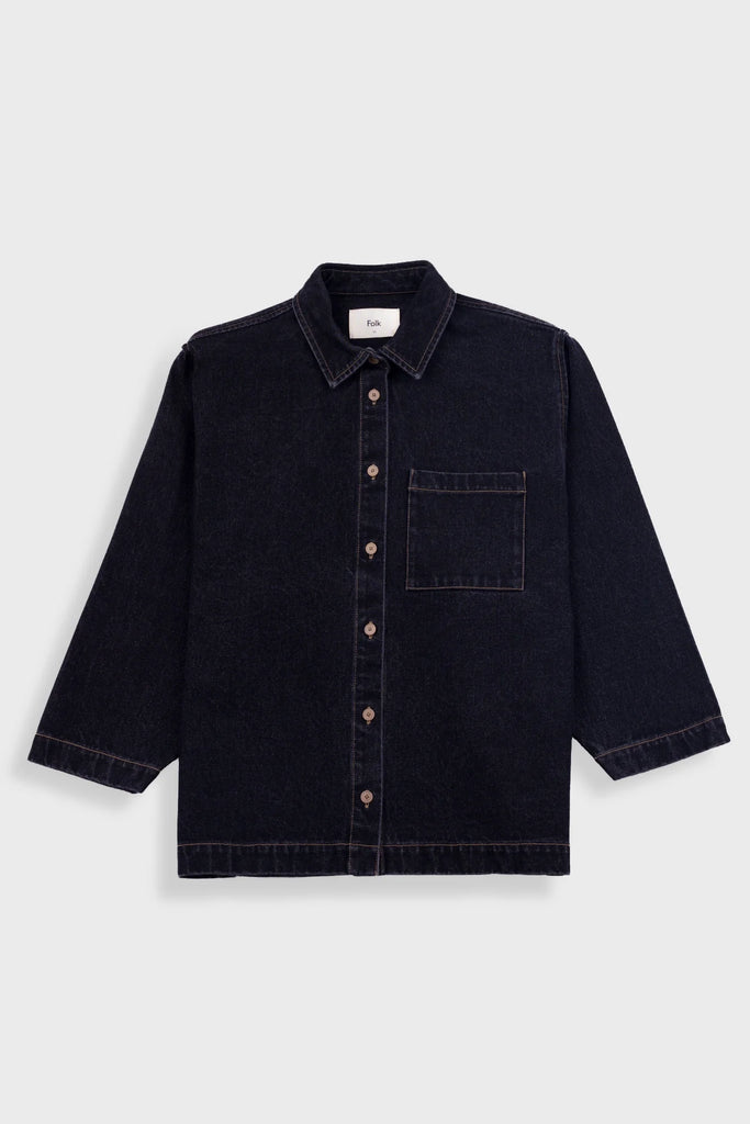 Folk Archive Shirt - Washed Black Denim