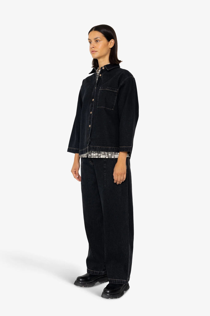 Folk Archive Shirt - Washed Black Denim