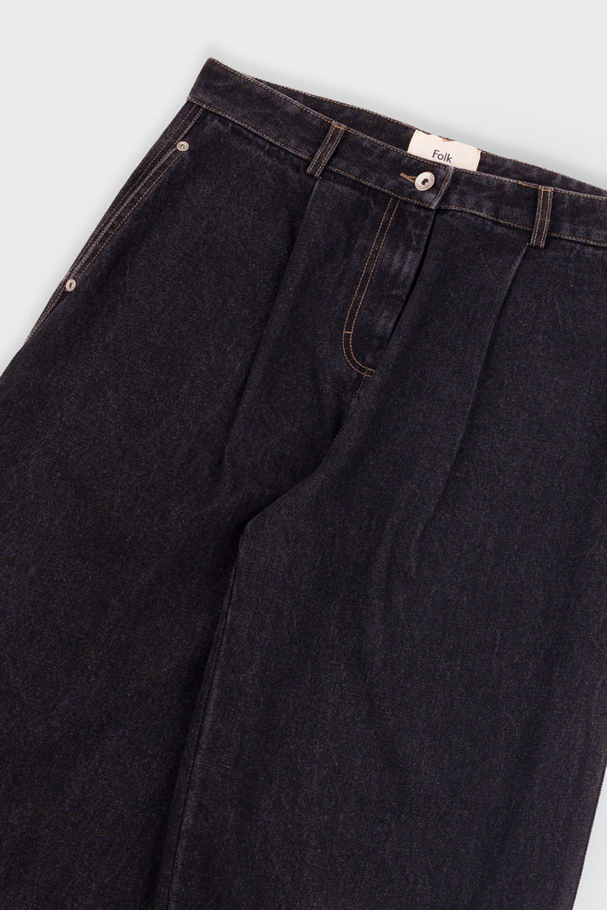 Folk Baggy Trousers - Washed Black Denim