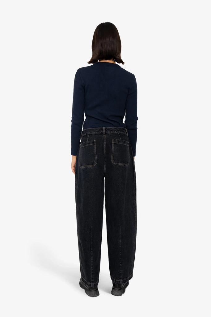 Folk Baggy Trousers - Washed Black Denim