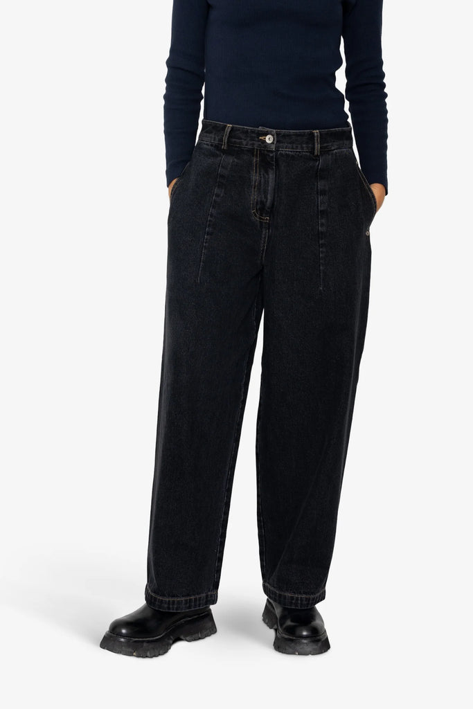 Folk Baggy Trousers - Washed Black Denim