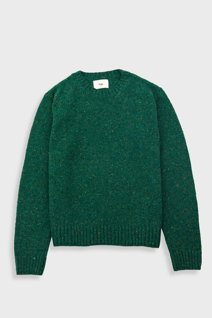 Folk Chain Crew Jumper - Phthalo Green