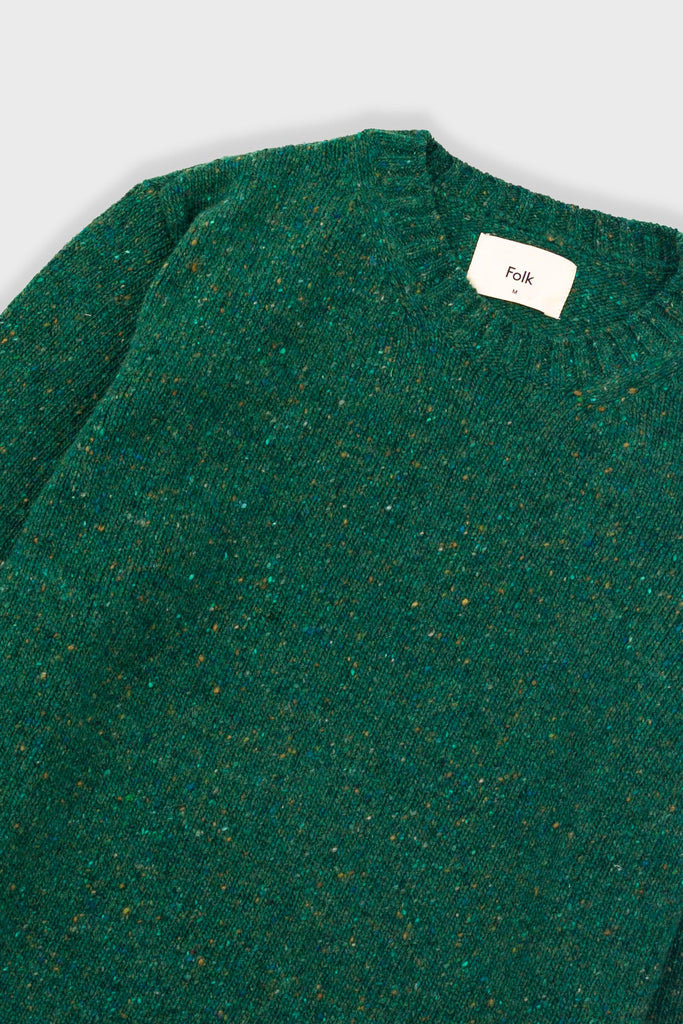 Folk Chain Crew Jumper - Phthalo Green