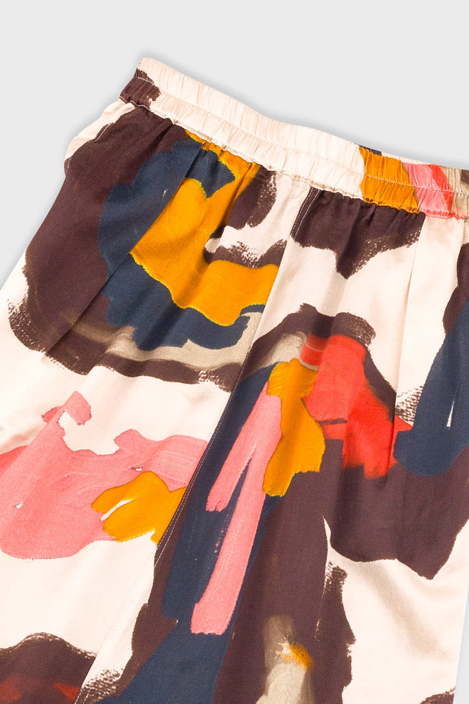 Folk Full Seam Skirt - Impasto Print Satin