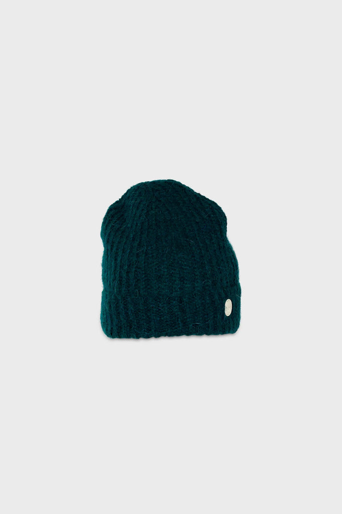 Folk Mohair Rib Beanie - Phthalo Green