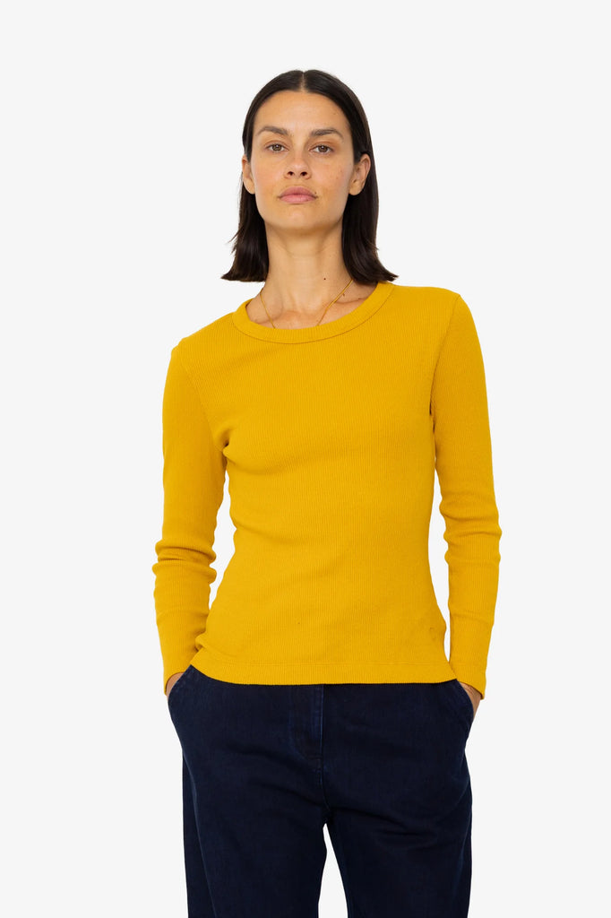 Folk LS Fitted T-shirt - Chrome Yellow